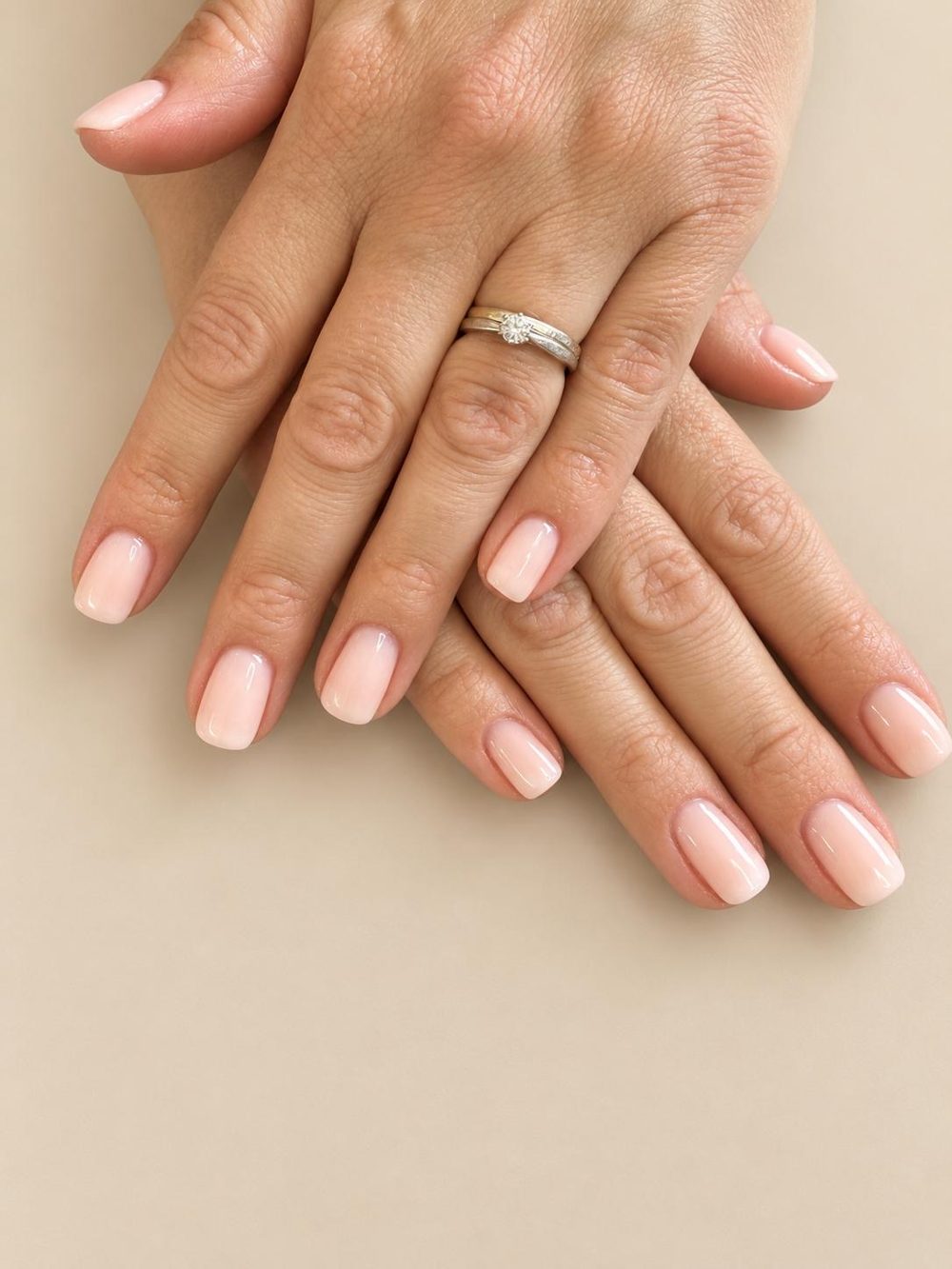 Natural milky pink BIAB nails